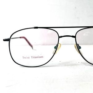 KOBE Twist Titanium Low Profile Black Vintage Metal Aviator Eyeglasses